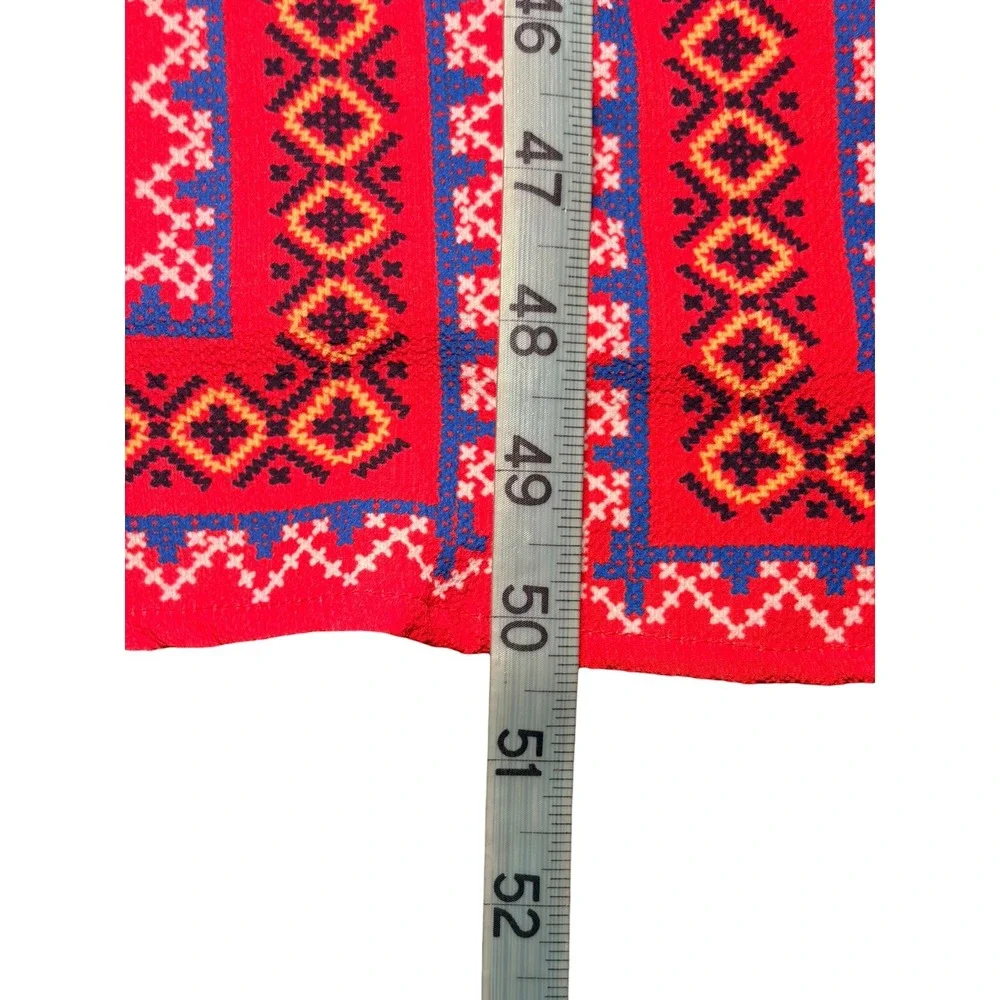 Flying Tomato Halter Boho Maxi Dress Women Small Red Geometric Tribal Print - Picture 8 of 9